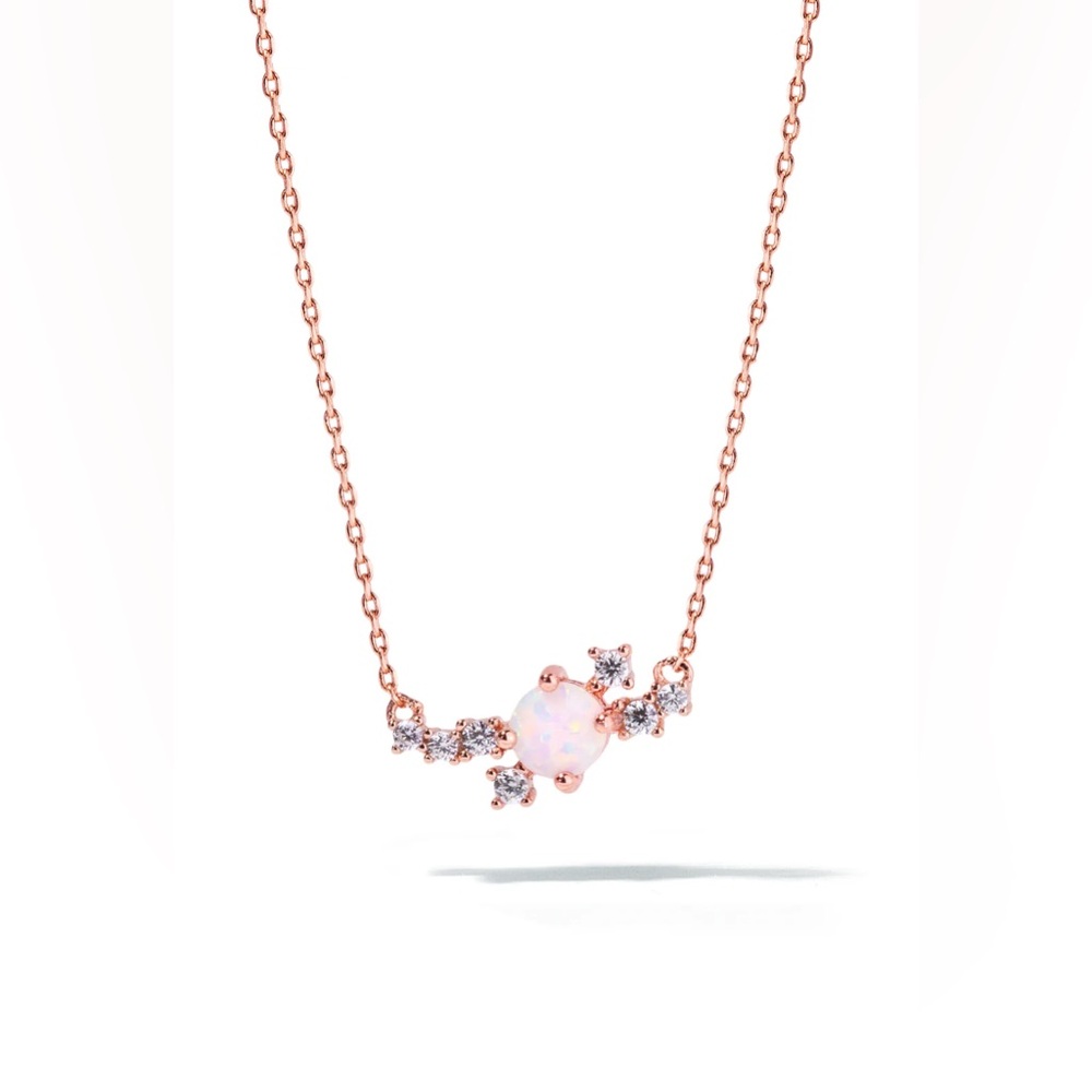 Elegant Opal and Crystal Necklace